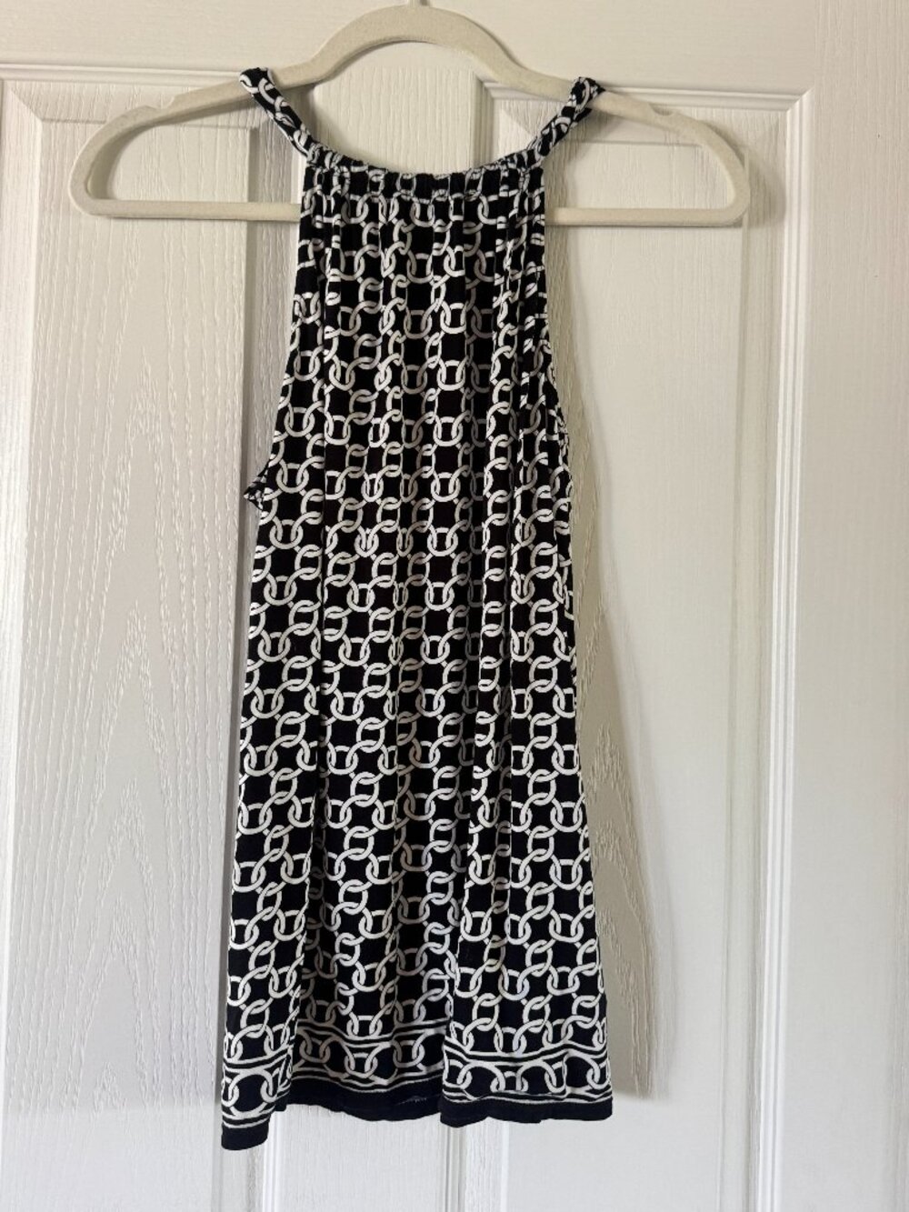 Max Studio Stretchy Geometric Pattern Halter Tank Top in Size Medium, VGUC